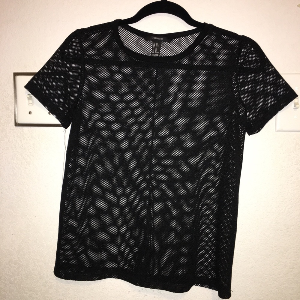 3/$15 black mesh top